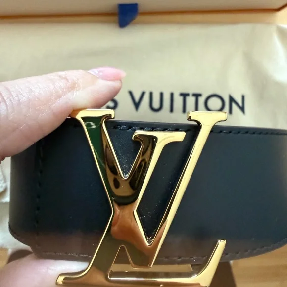 Louis Vuitton Monogram Brown Leather Belt with Gold Hardware - Picture 2 of 12